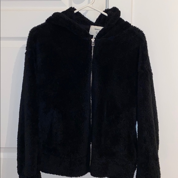 F21 TEDDY ZIP UP HOODIE - Picture 1 of 3